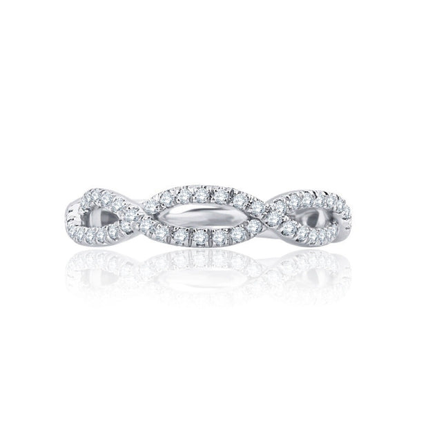 A Jaffe - Twisted Diamond Wedding Band - 1/4 Ct