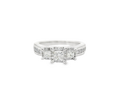 Princess Cut 3 Stone Diamond Engagement Ring