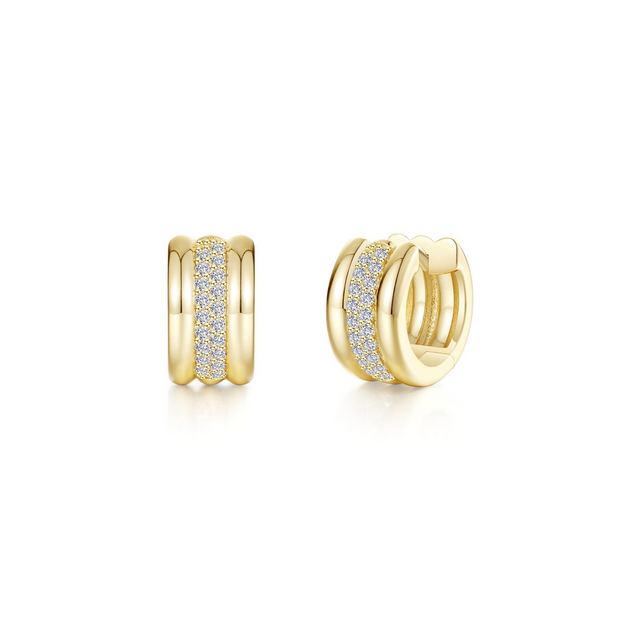 Lafonn - Pave Wide Huggie Hoop Earrings