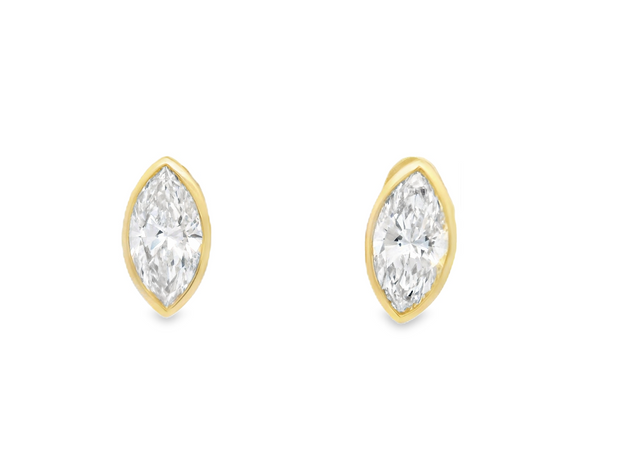 Diamond Stud Earrings - 2 Ct Marquise