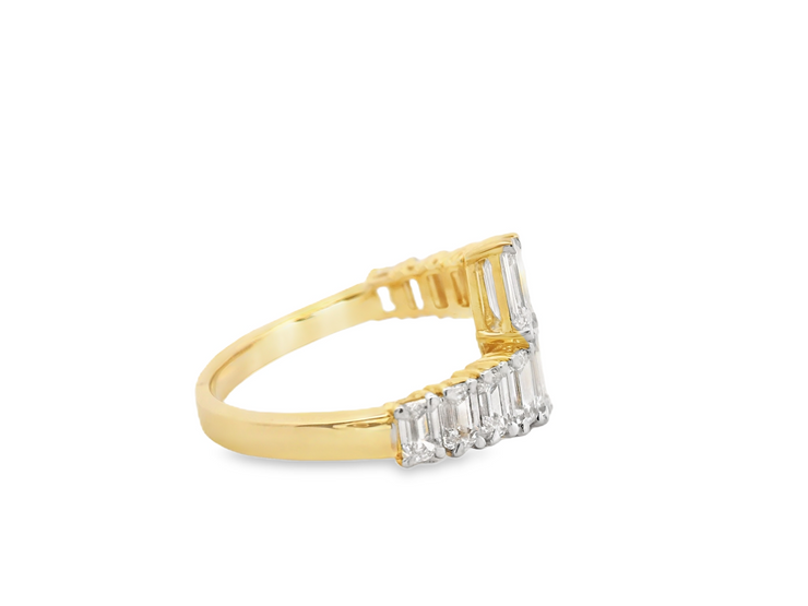 Emerald Diamond Bypass Ring