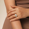 Alloy Yellow Plated Bujukan Clover And Marquise Smart Ring Enhancer