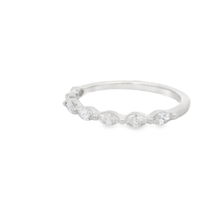 Marquise Diamond Wedding Band - 2/5 Ct