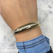 PUFFED DIAMOND BANGLE BRACELET