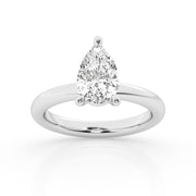 Diamond Solitaire Engagement Ring – 4 Ct Pear Center