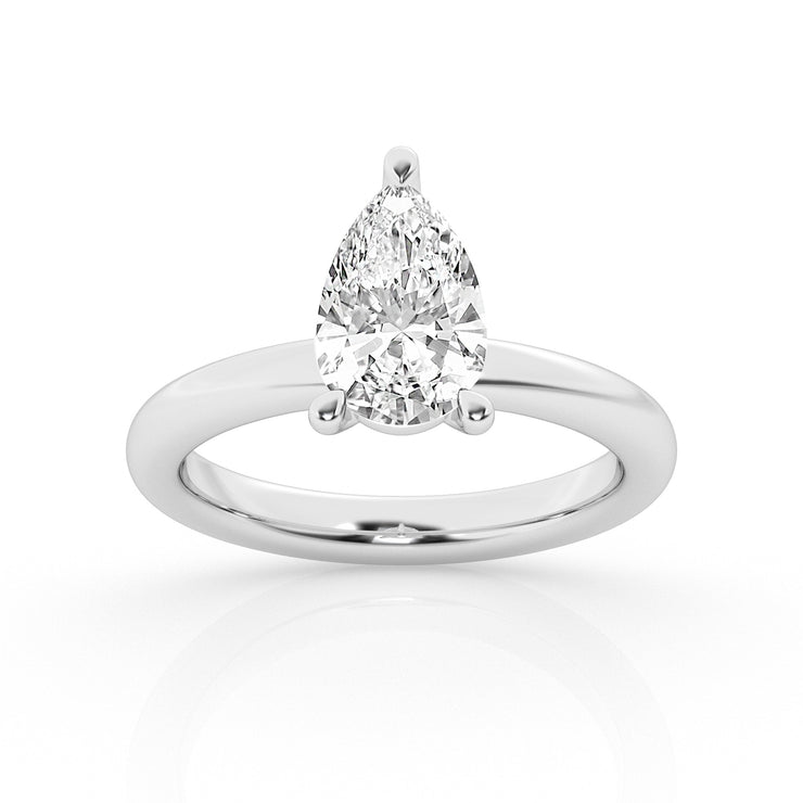 Diamond Solitaire Engagement Ring – 4 Ct Pear Center