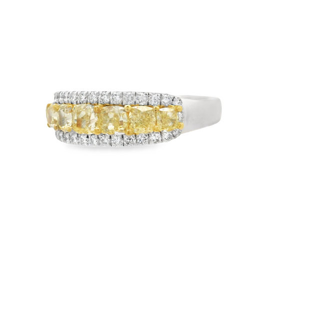 Yellow & White Diamond Band - 2 Ct