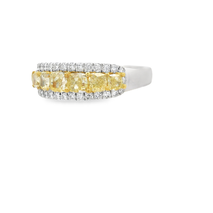Yellow & White Diamond Band - 2 Ct