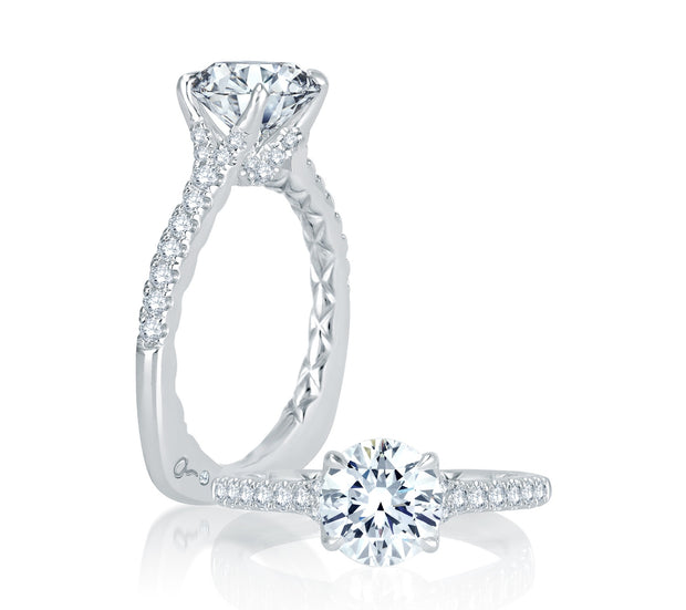 A Jaffe - Split Shank Diamond Engagement Ring