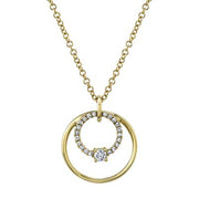 SHY CREATION- DOUBLE CIRCLE PENDANT WITH DIAMOND ACCENTS