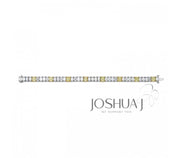 Yellow & White Diamond Tennis Bracelet - 19 Ct