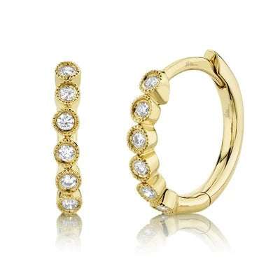 Shy Creation - Diamond Huggie Hoop Earrings