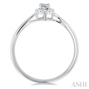 Oval Shape White Topaz & Halo Diamond Ring