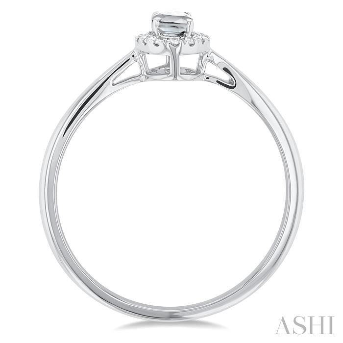 Oval Shape White Topaz & Halo Diamond Ring