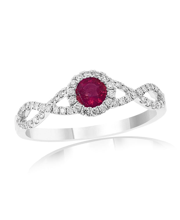Ruby & Diamond Twist Ring