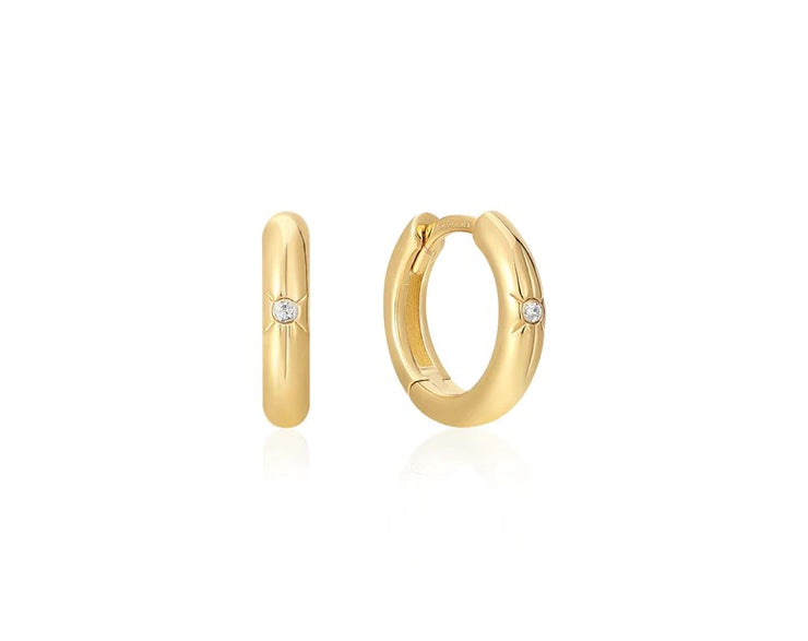 ANIA HAIE - GOLD PLATED HUGGIE HOOP EARRINGS