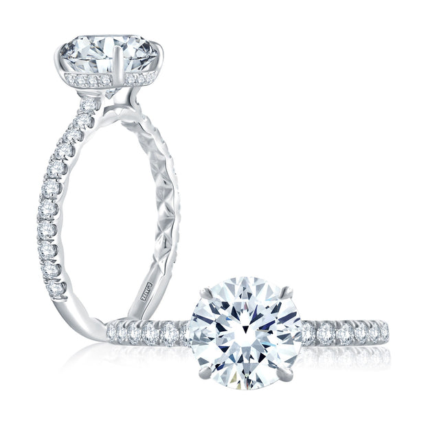 A Jaffe - Hidden Halo Diamond Engagement Ring Setting