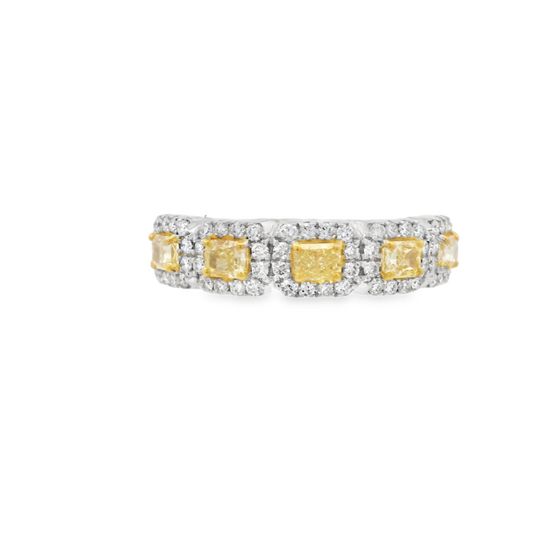Yellow & White Diamond Band - 1 Ct