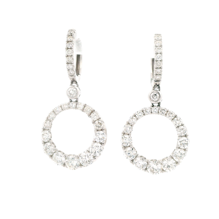 DIAMOND DANGLE HOOP EARRINGS