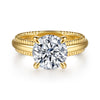 Siebke Hoyt Round Diamond Semi-Mount Engagement Ring in Yellow Gold Plated on Sterling Silver