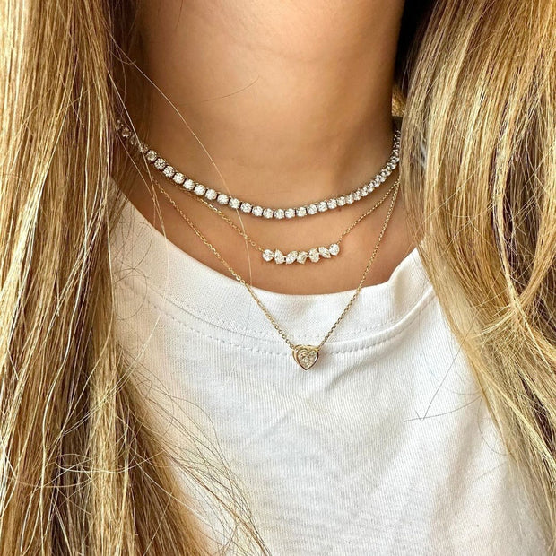 Various Shape Diamond Bar Pendant