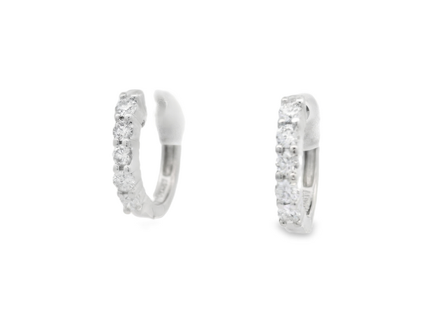 HUGGIE DIAMOND HOOP EARRINGS - 1/2 CT