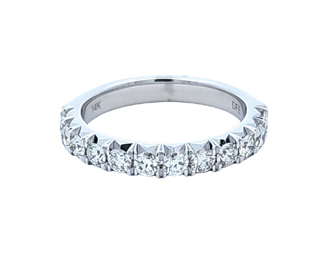 WHITE GOLD DOUBLE PRONG SET WEDDING BAND (.78CTTW)