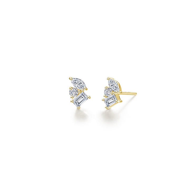 Lafonn - Yellow Sterling Silver Cluster Stud Earrings