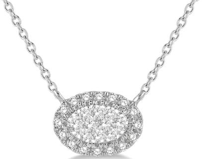 ASHI - OVAL SHAPED DIAMOND CLUSTER PENDANT