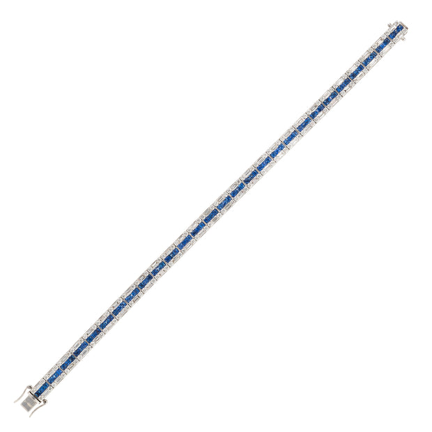 Sapphire & Diamond Tennis Bracelet