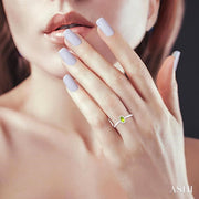 Oval Shape Peridot & Halo Diamond Ring