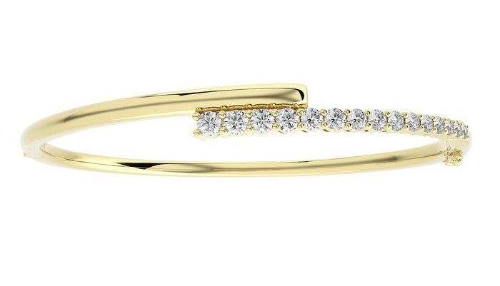 Diamond Bypass Bangle Bracelet