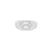 East West Emerald Diamond Ring - 2 Ct