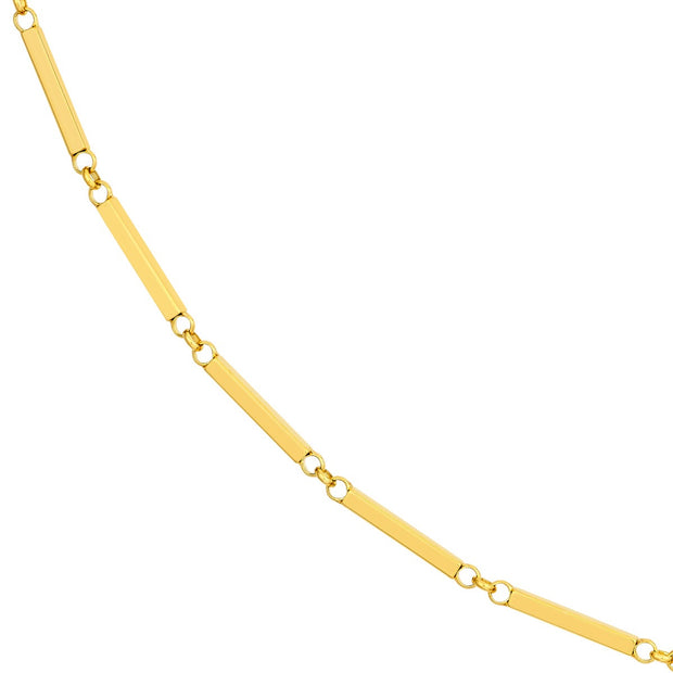 GOLD STATION BAR CHAIN 18"