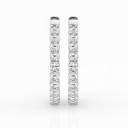 Diamond In & Out Hoop Earrings - 3 Ct