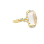 Moonstone & Diamond Ring