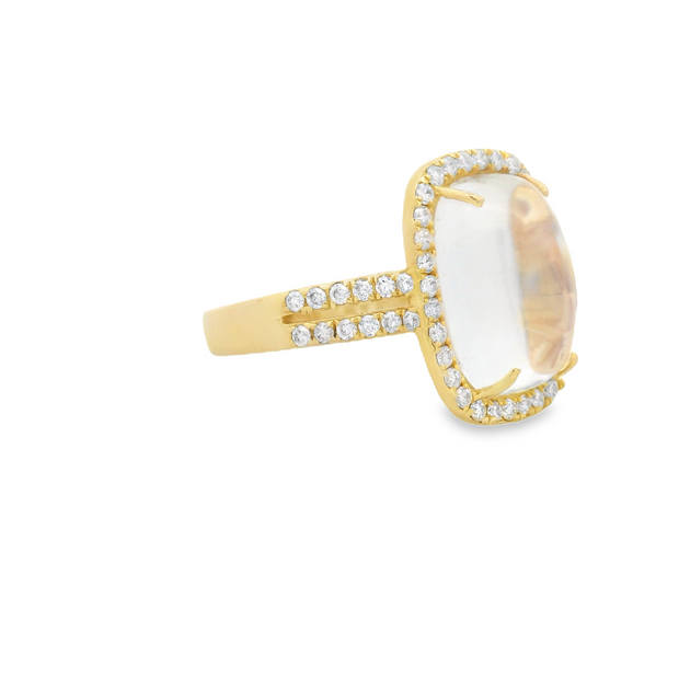 Moonstone & Diamond Ring