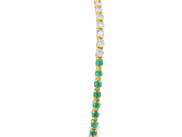 Emerald & Diamond Tennis Bracelet