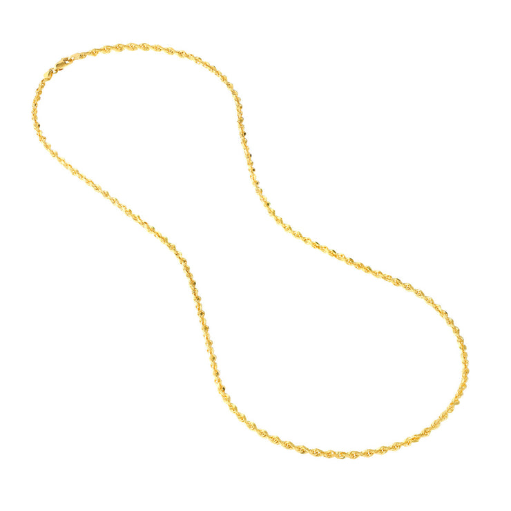 YELLOW GOLD SOLID ROPE CHAIN 22"