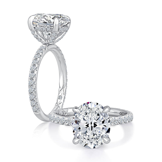 A Jaffe - Pave Diamond Basket Engagement Ring Setting