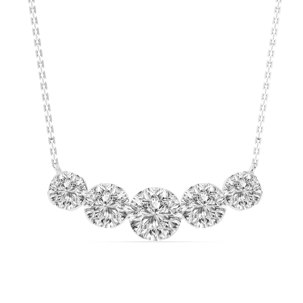 Bare Brilliance 5 Stone Invisible Lab Grown Diamond Necklace 18"