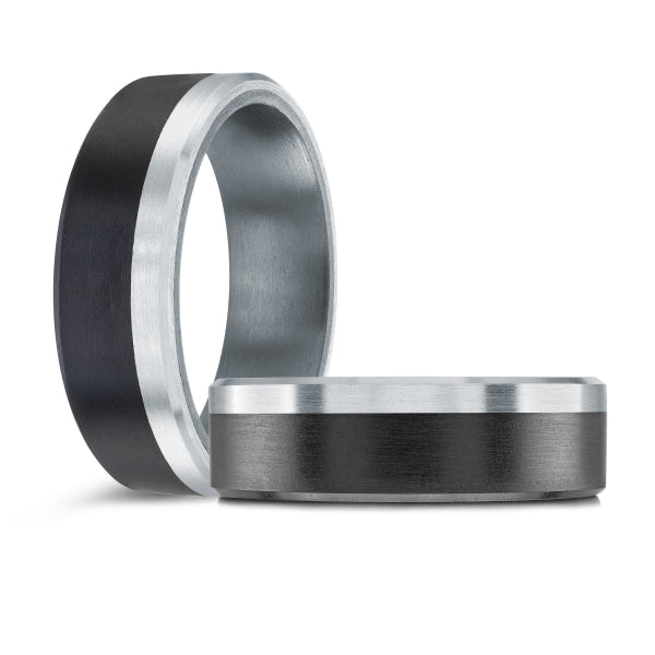 Carbon Fiber, Gold & Tantalum Mardini Wedding Band