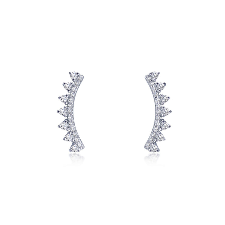 LAFONN - STERLING SILVER CURVED BAR EAR CLIMBERS