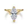 Siebke Hoyt Marquise Diamond Semi-Mount Engagement Ring in Gold Plated Sterling Silver