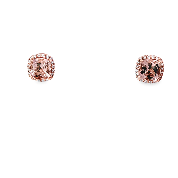 MORGANITE & DIAMOND POST EARRINGS