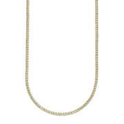 Alternating Diamond And Gold Link Ribbed Necklace
