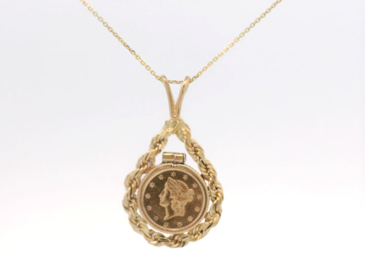 US Dollar Gold Coin Pendant