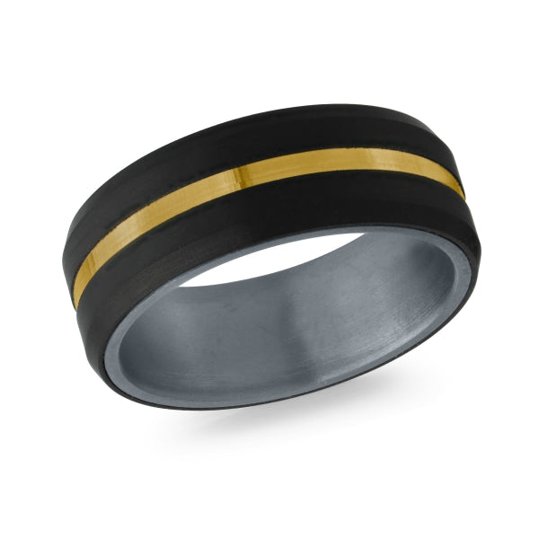 CARBON FIBER, GOLD & TANTALUM MARDINI WEDDING BAND