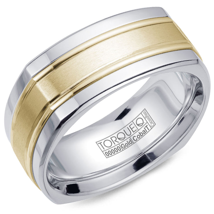 CROWN RING – MENS COBALT & 14 KARAT SQUARED WEDDING BAND