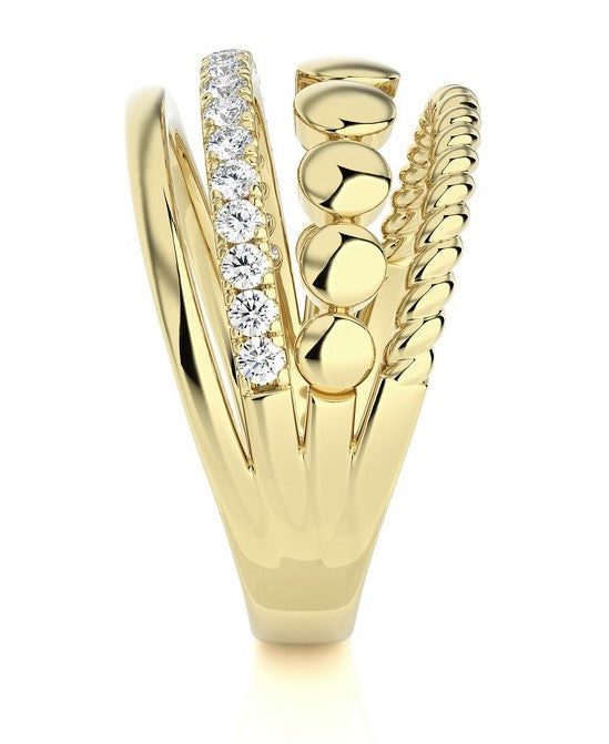 4 Row Diamond Ring